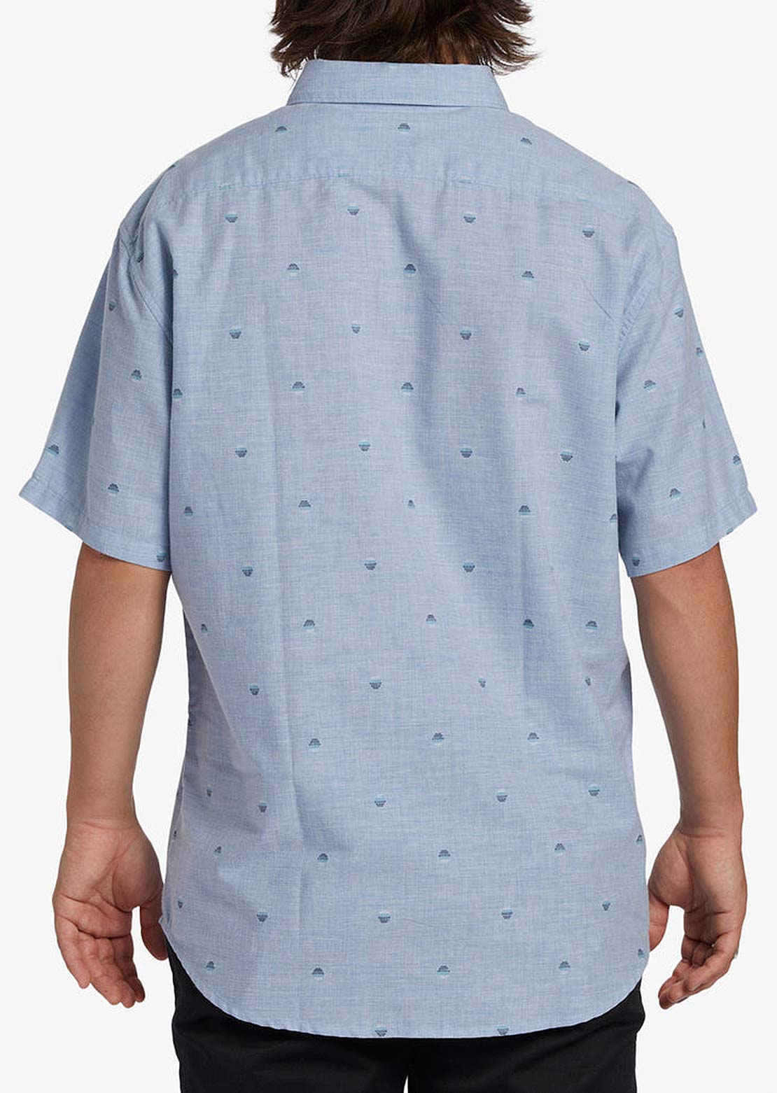 Billabong Men's All Day Jacquard Button Up Shirt Washed Blue