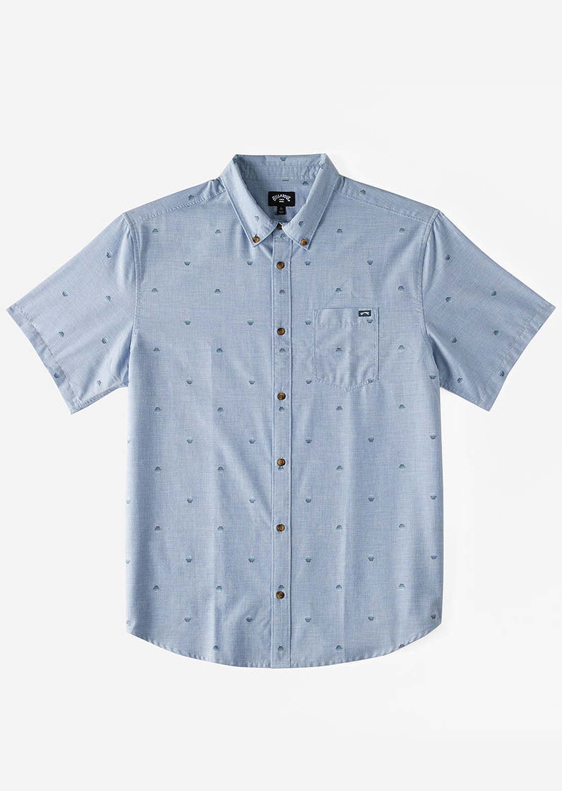 Billabong Men's All Day Jacquard Button Up Shirt Washed Blue