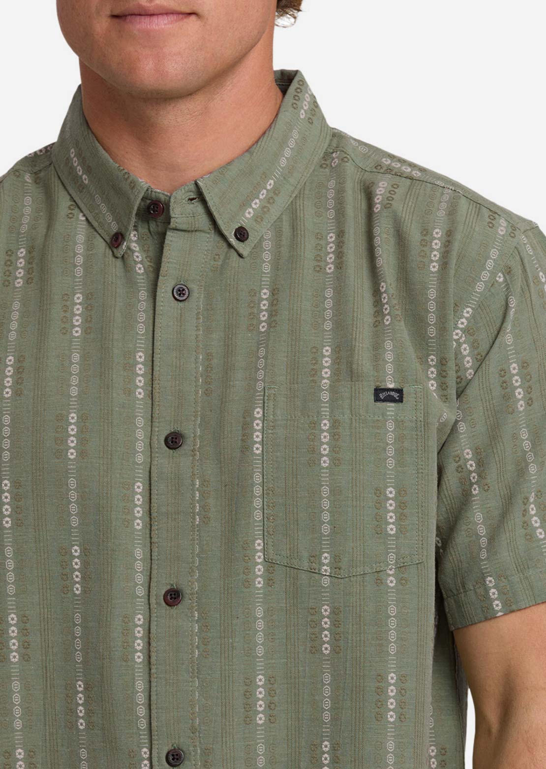 Billabong Men's All Day Jacquard Button Up Shirt Granite Green