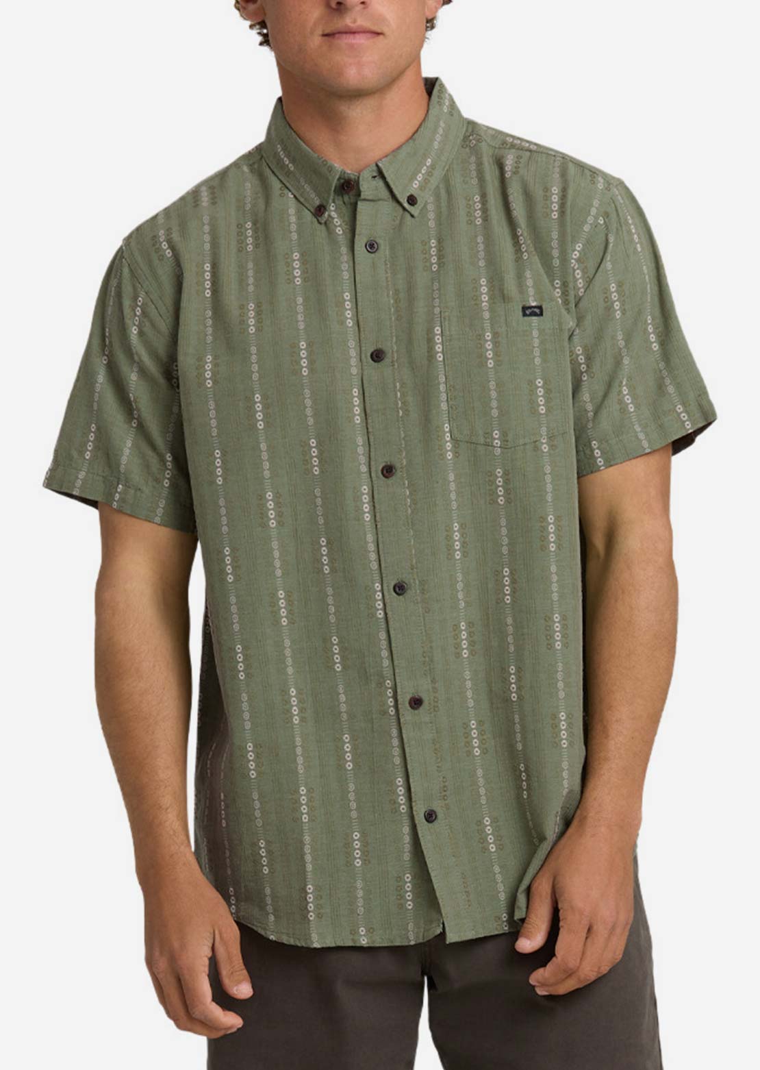 Billabong Men's All Day Jacquard Button Up Shirt Granite Green