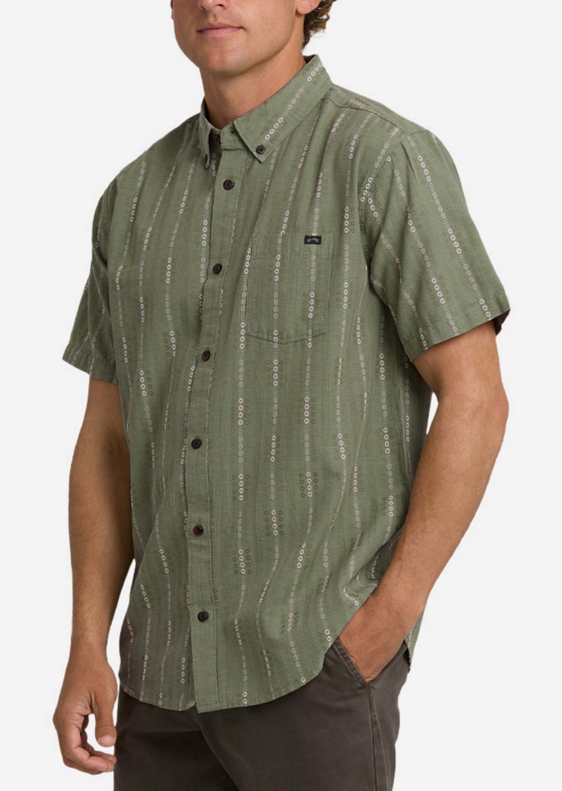 Billabong Men's All Day Jacquard Button Up Shirt Granite Green