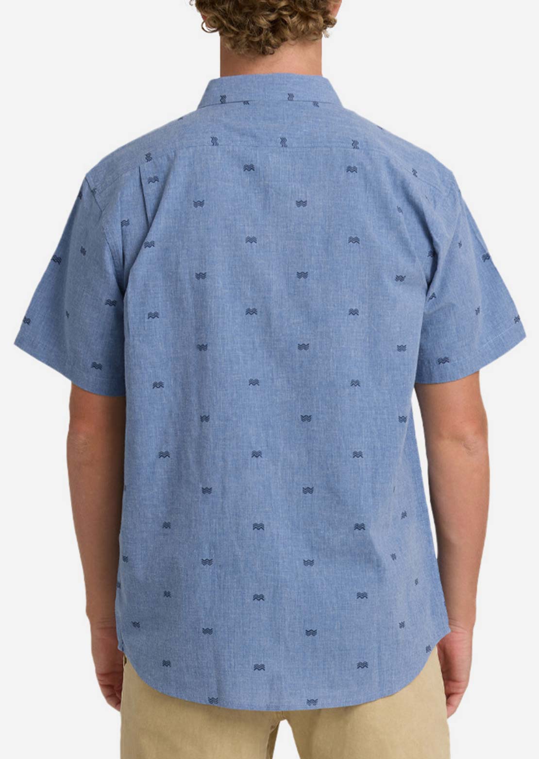 Billabong Men's All Day Jacquard Button Up Shirt Vintage Blue