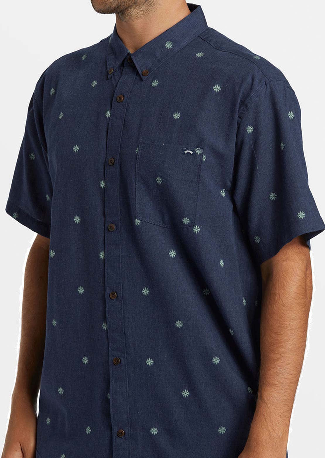 Billabong Men's All Day Jacquard Button Up Shirts Dusty Navy
