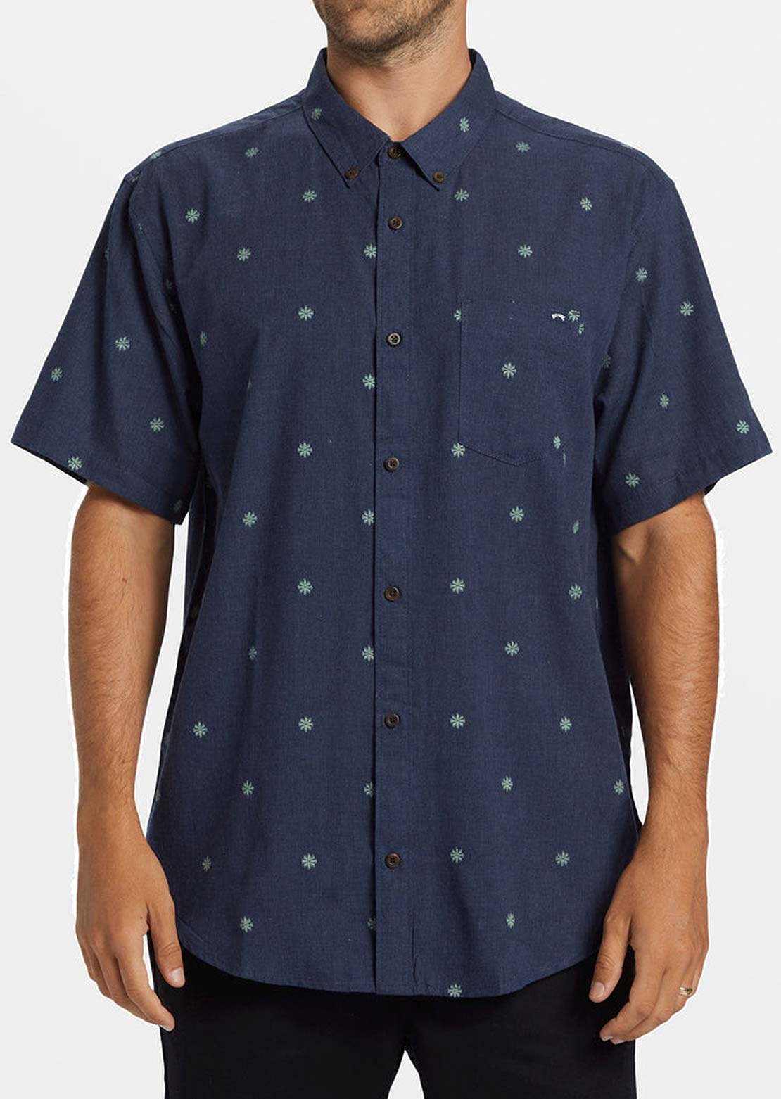 Billabong Men's All Day Jacquard Button Up Shirts Dusty Navy