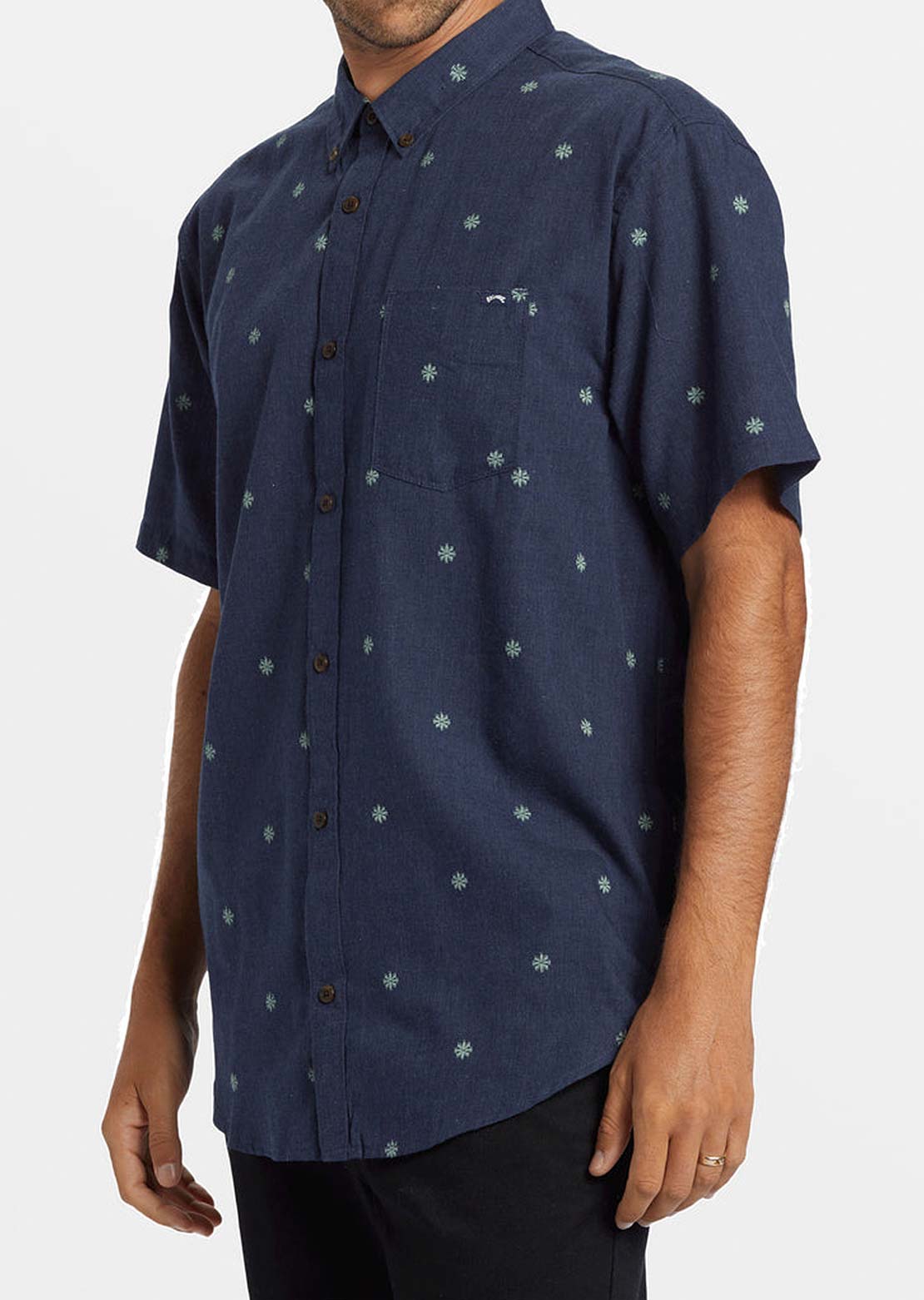 Billabong Men's All Day Jacquard Button Up Shirts Dusty Navy
