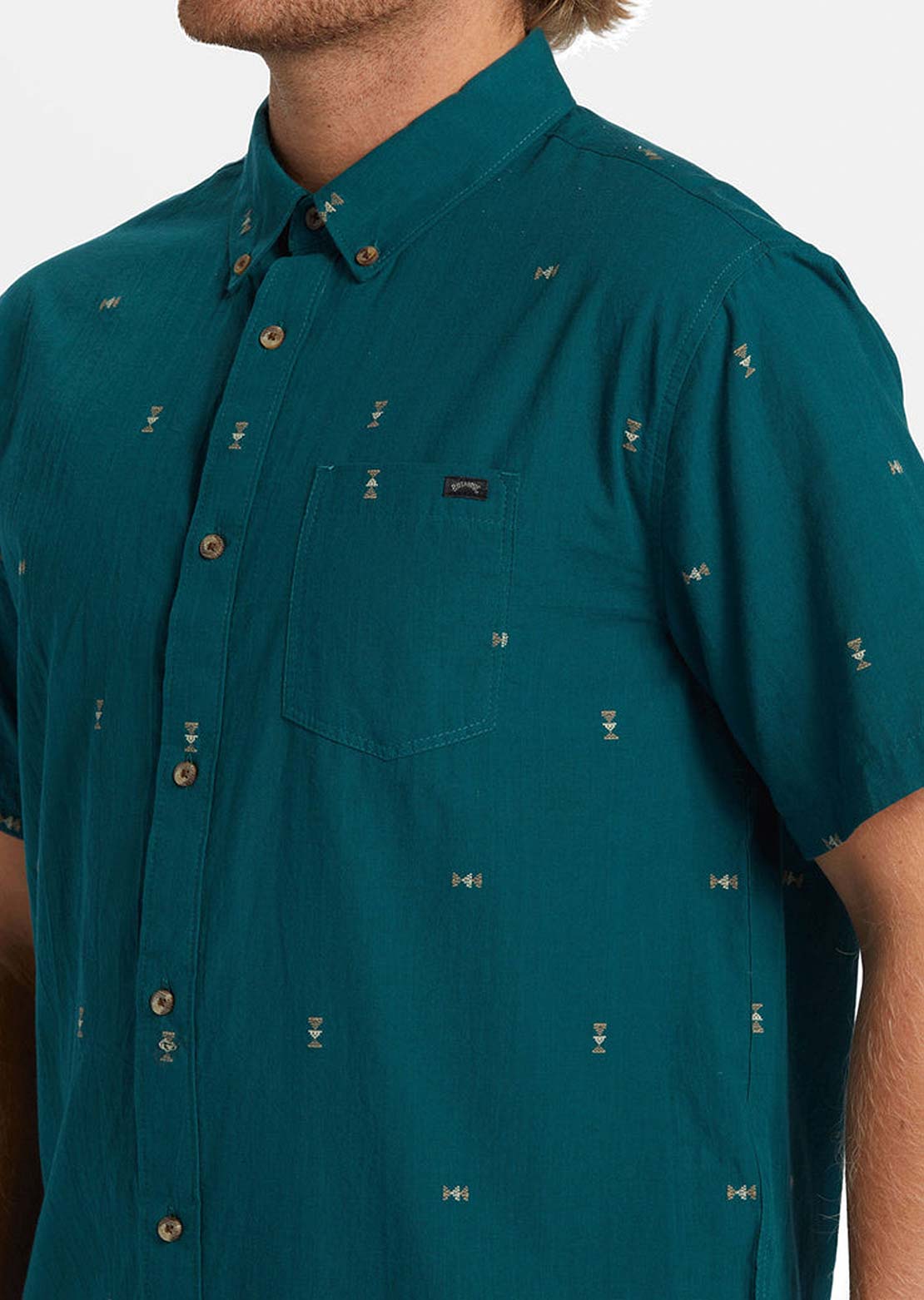Billabong Men's All Day Jacquard Button Up Shirts Real Teal