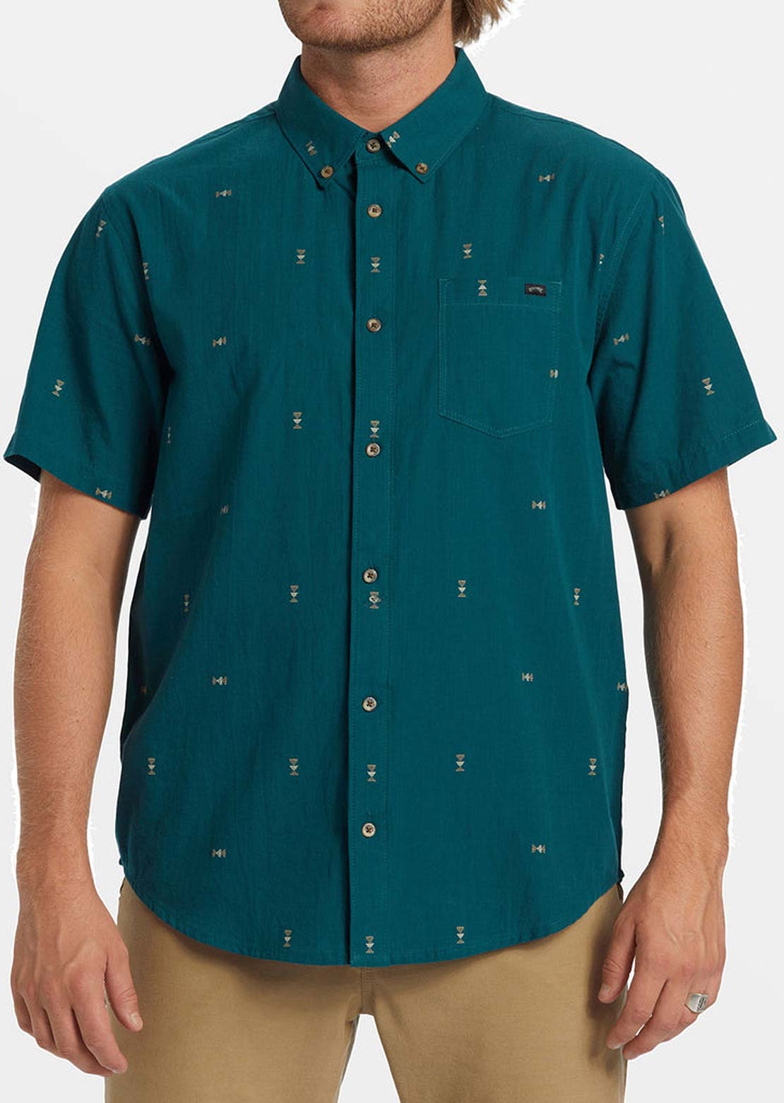 Billabong Men's All Day Jacquard Button Up Shirts Real Teal