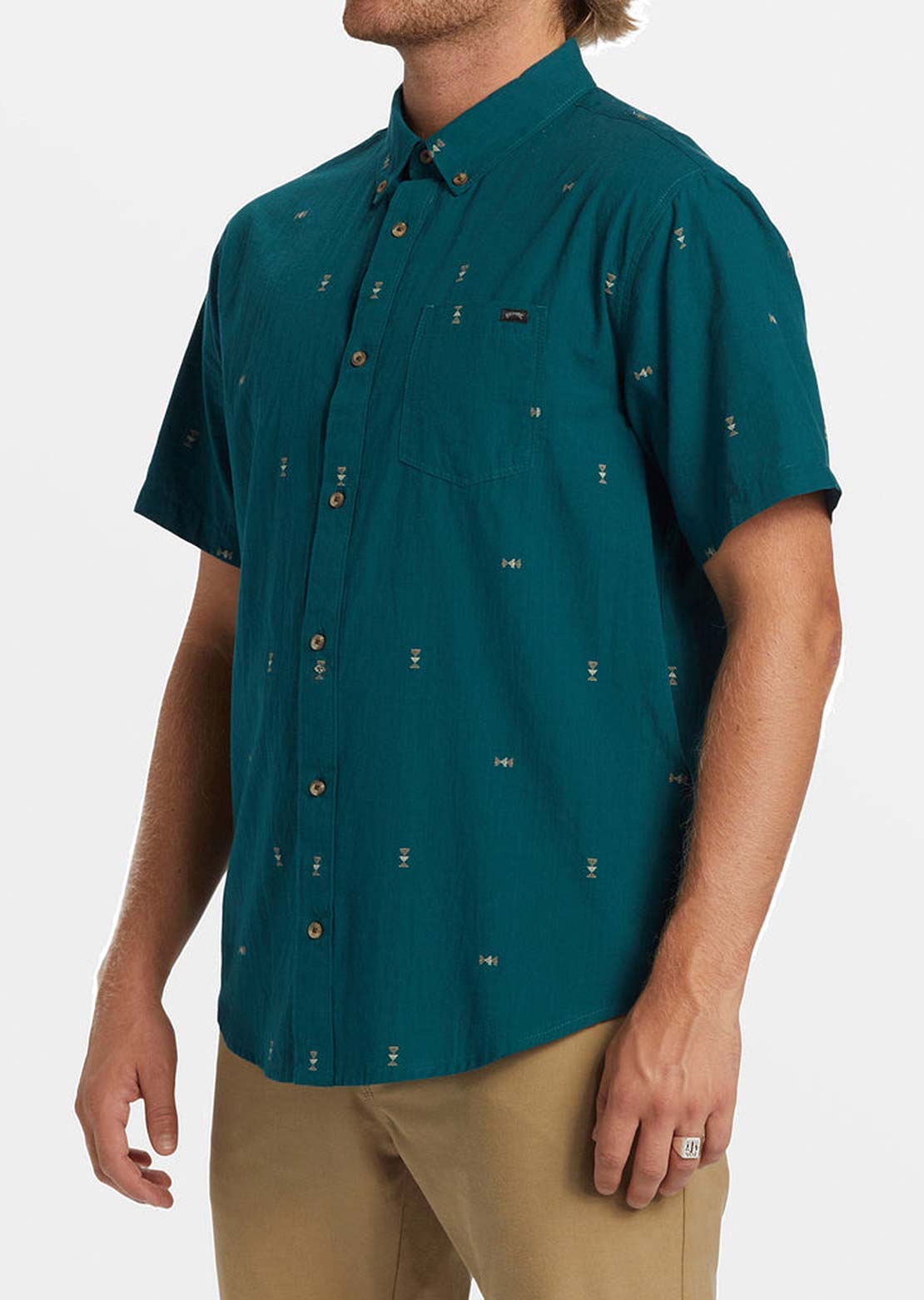Billabong Men's All Day Jacquard Button Up Shirts Real Teal