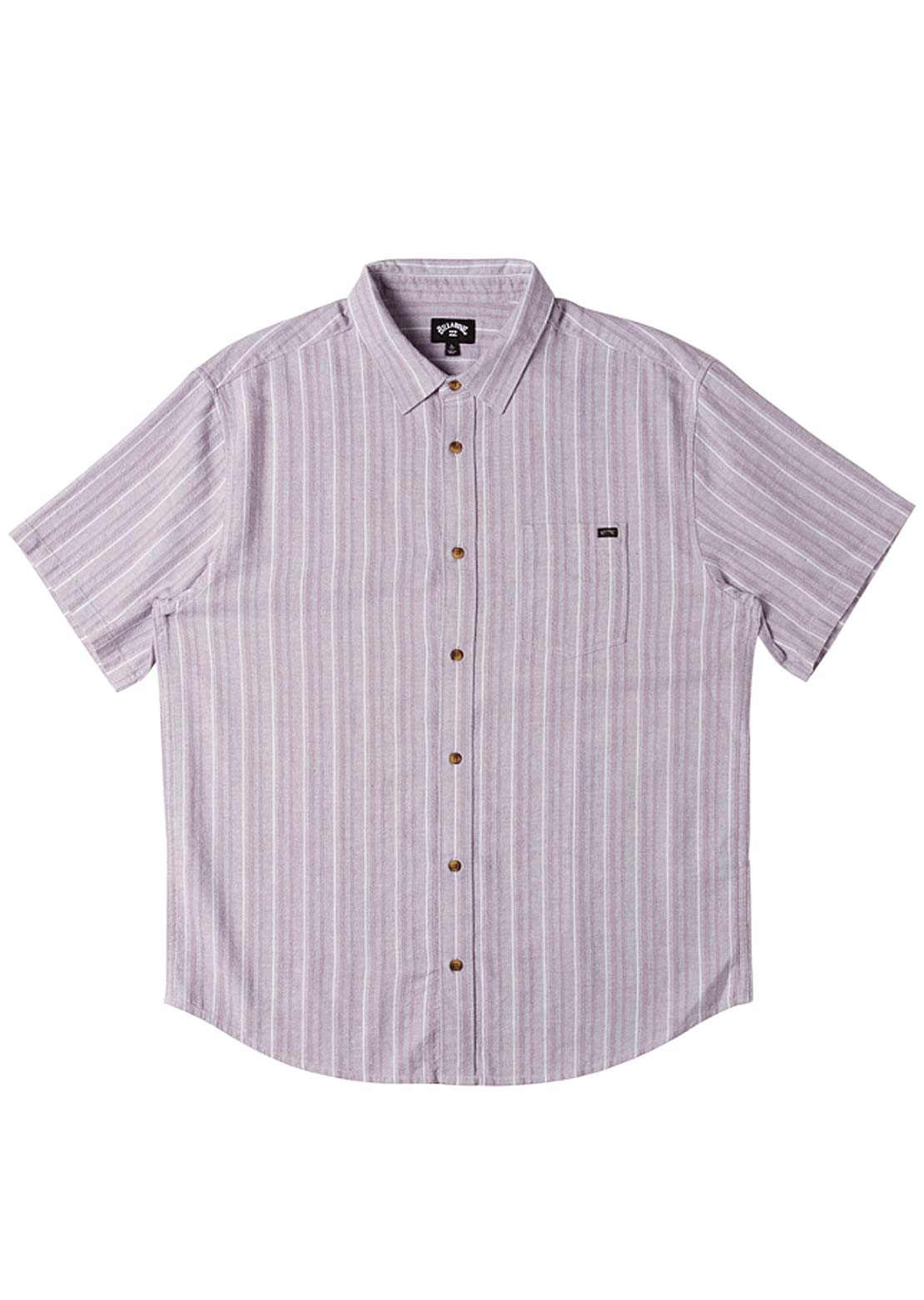 Billabong Men&#39;s All Day Stripe Button Up Shirt Grey Violet