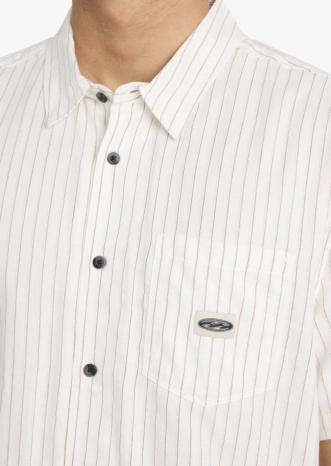 Billabong Men's Bad Dog Button Up Shirt Off White