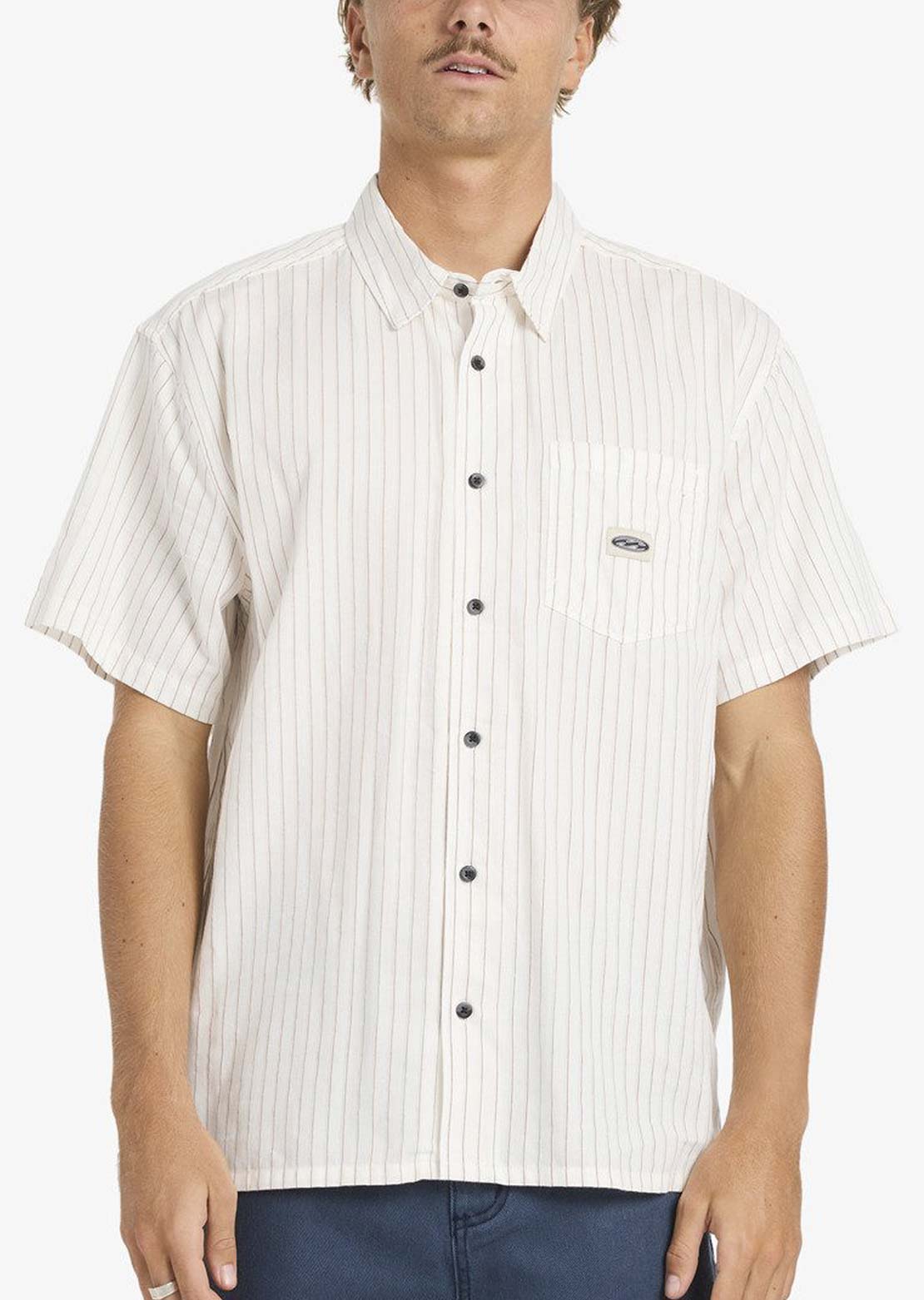 Billabong Men's Bad Dog Button Up Shirt Off White