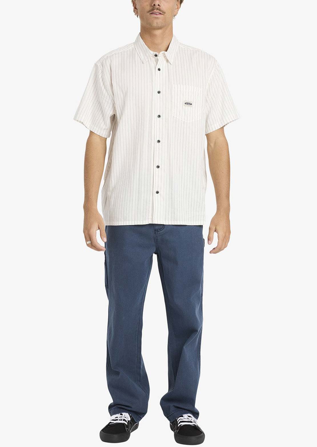 Billabong Men's Bad Dog Button Up Shirt Off White