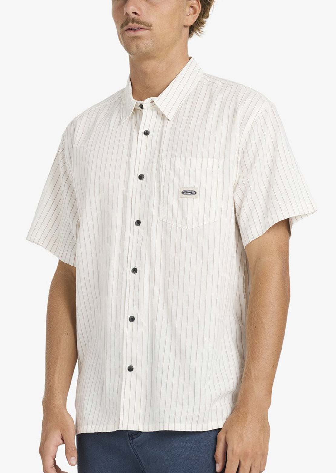 Billabong Men's Bad Dog Button Up Shirt Off White