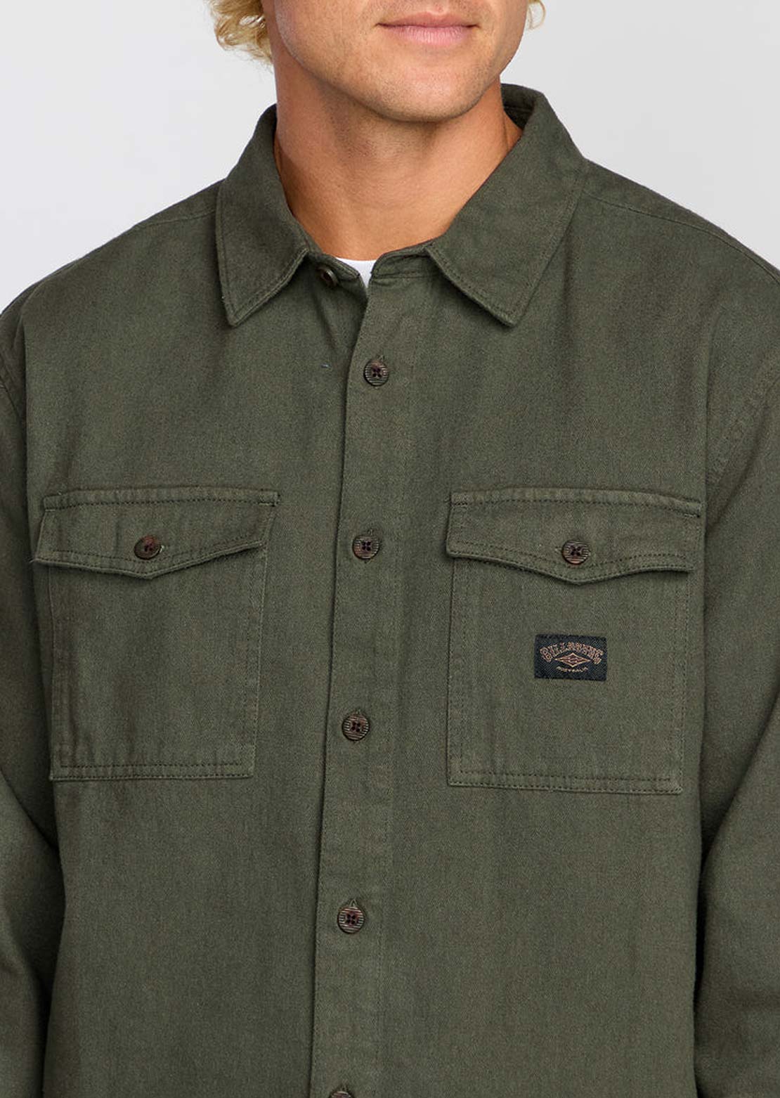 Billabong Men's Bong Days Button Up Shirt Dark Military