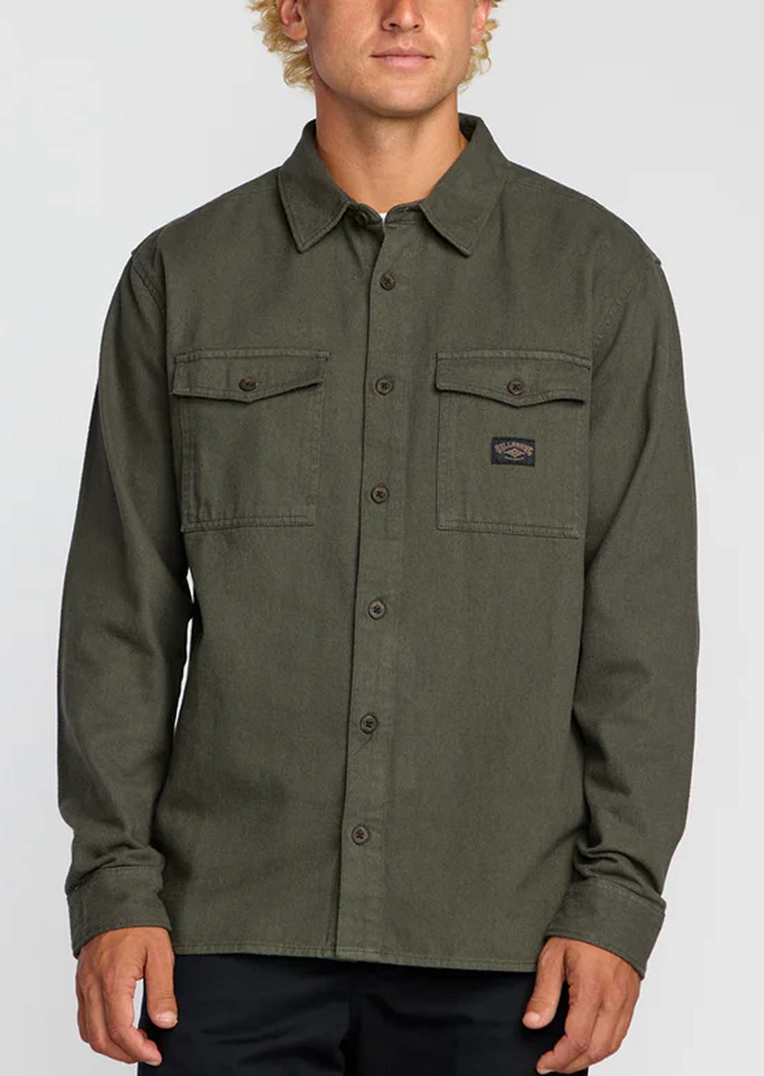 Billabong Men's Bong Days Button Up Shirt Dark Military