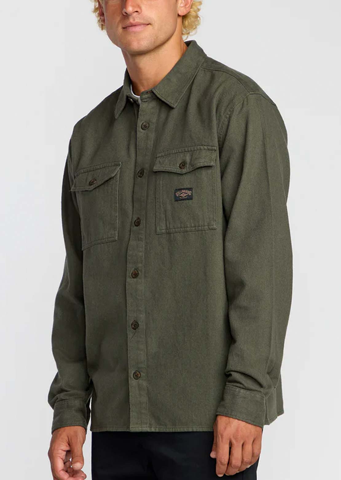 Billabong Men's Bong Days Button Up Shirt Dark Military