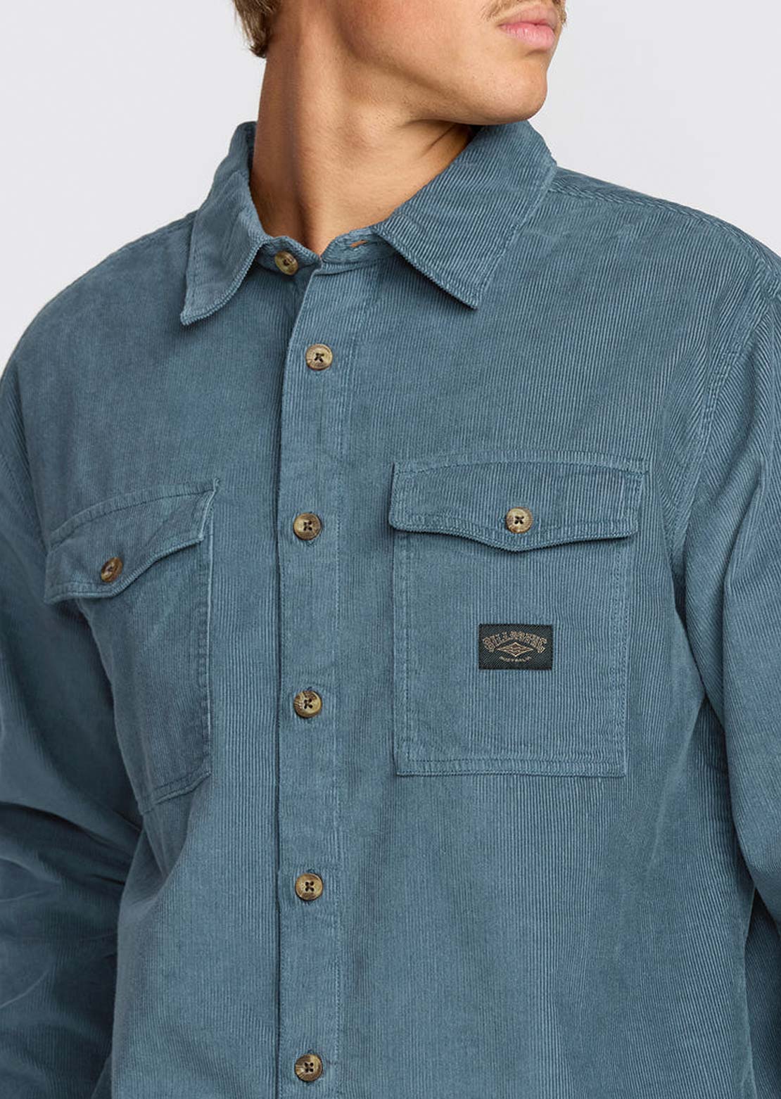 Billabong Men's Bong Days Button Up Shirt Steel Blue