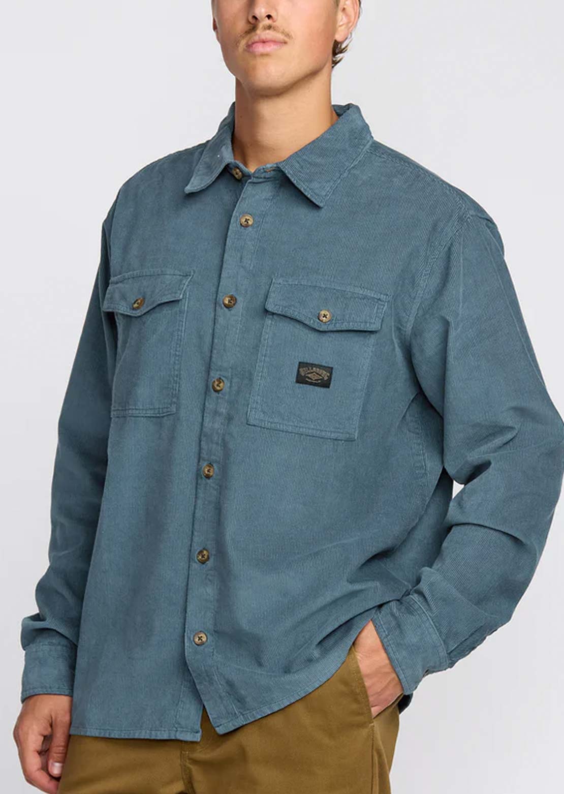 Billabong Men's Bong Days Button Up Shirt Steel Blue