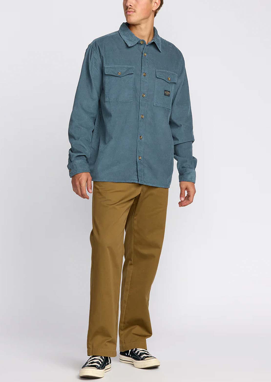 Billabong Men's Bong Days Button Up Shirt Steel Blue