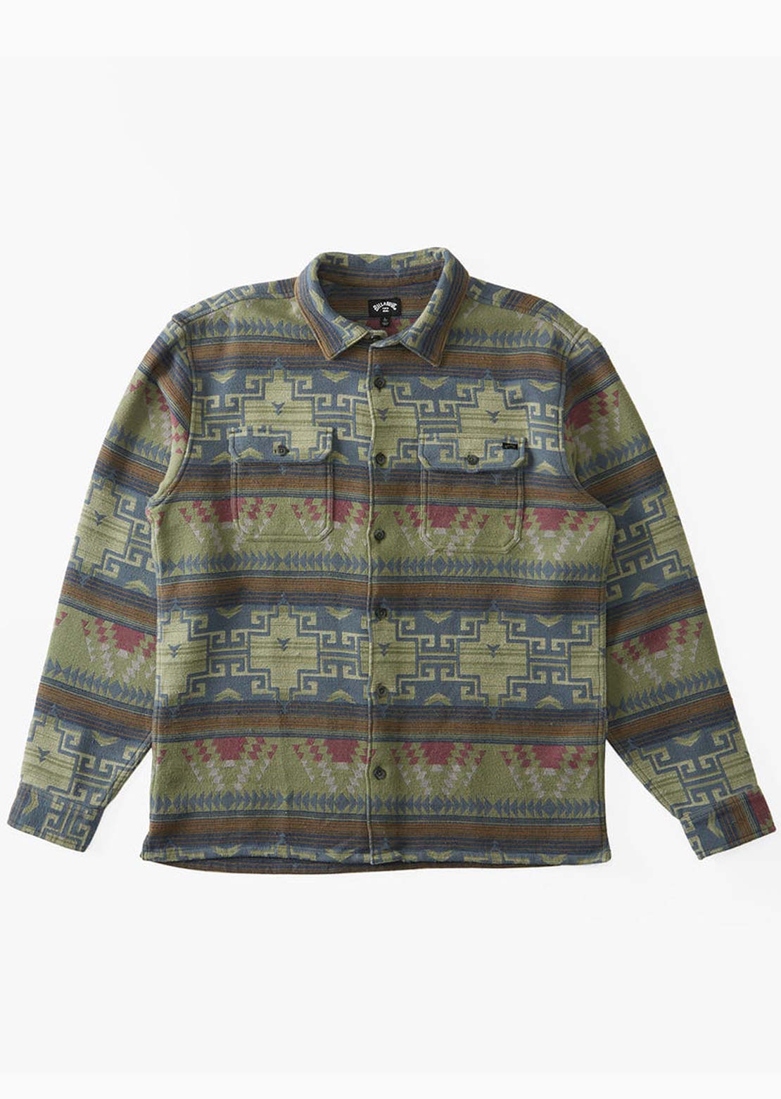 Billabong Men's Coastline Flannel Button Up Shirt Sage