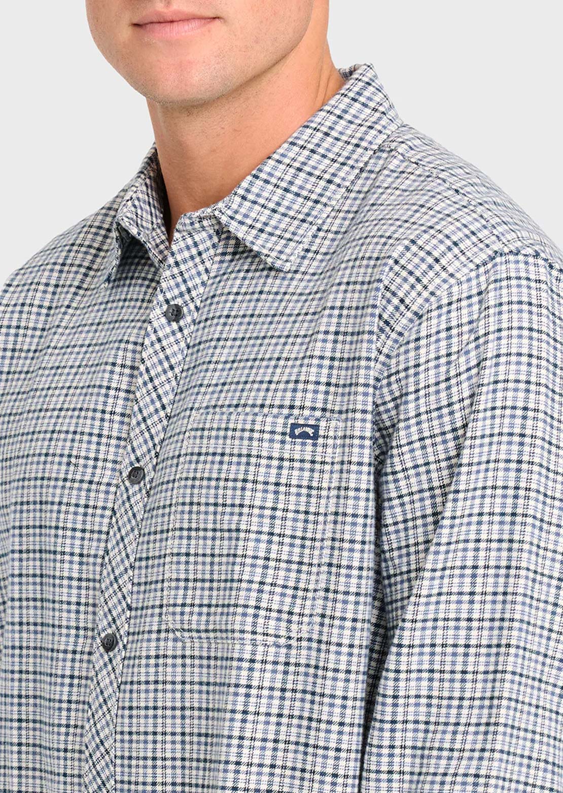 Billabong Men's Coastline Flannel Button Up Shirt Off White