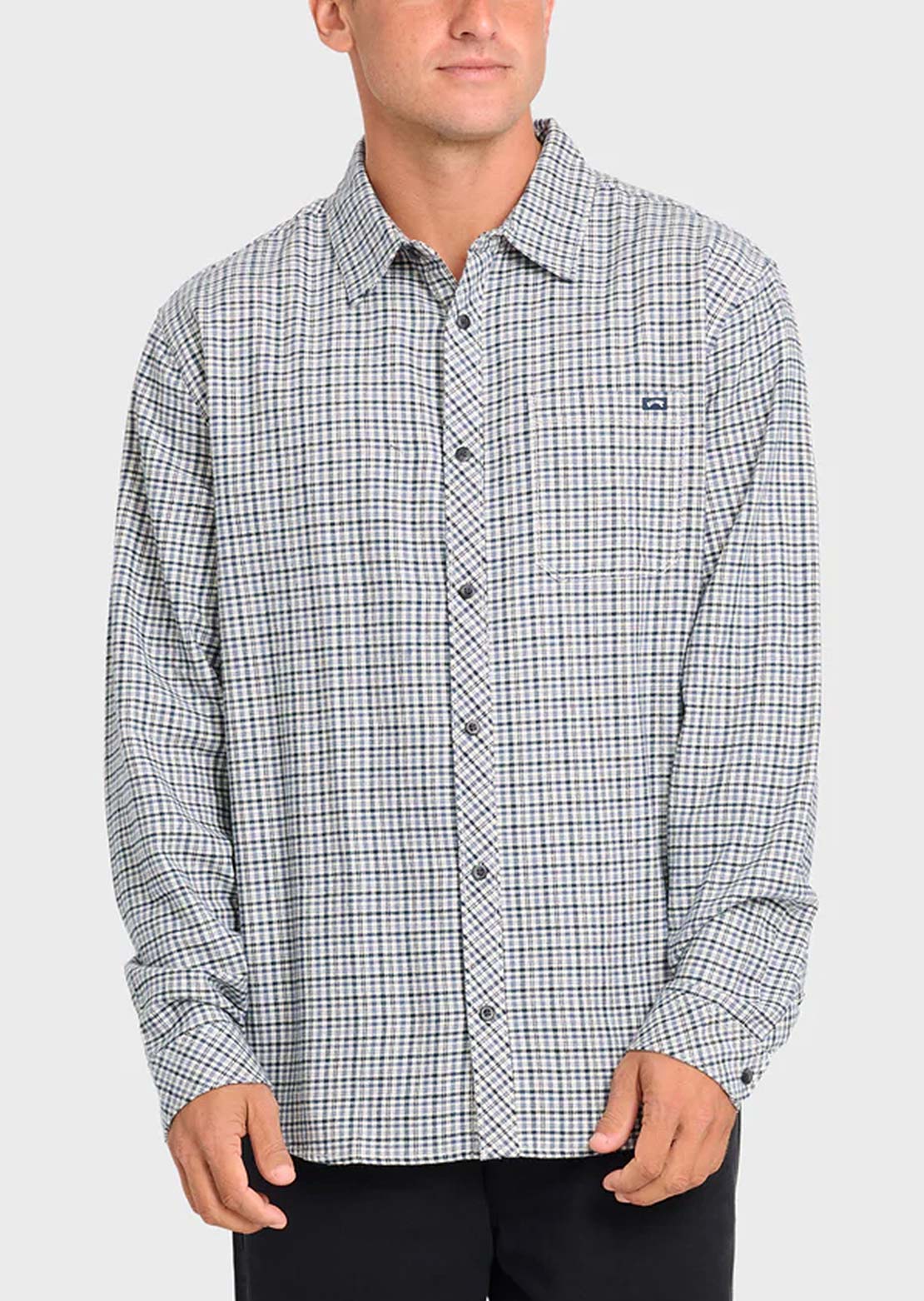 Billabong Men's Coastline Flannel Button Up Shirt Off White
