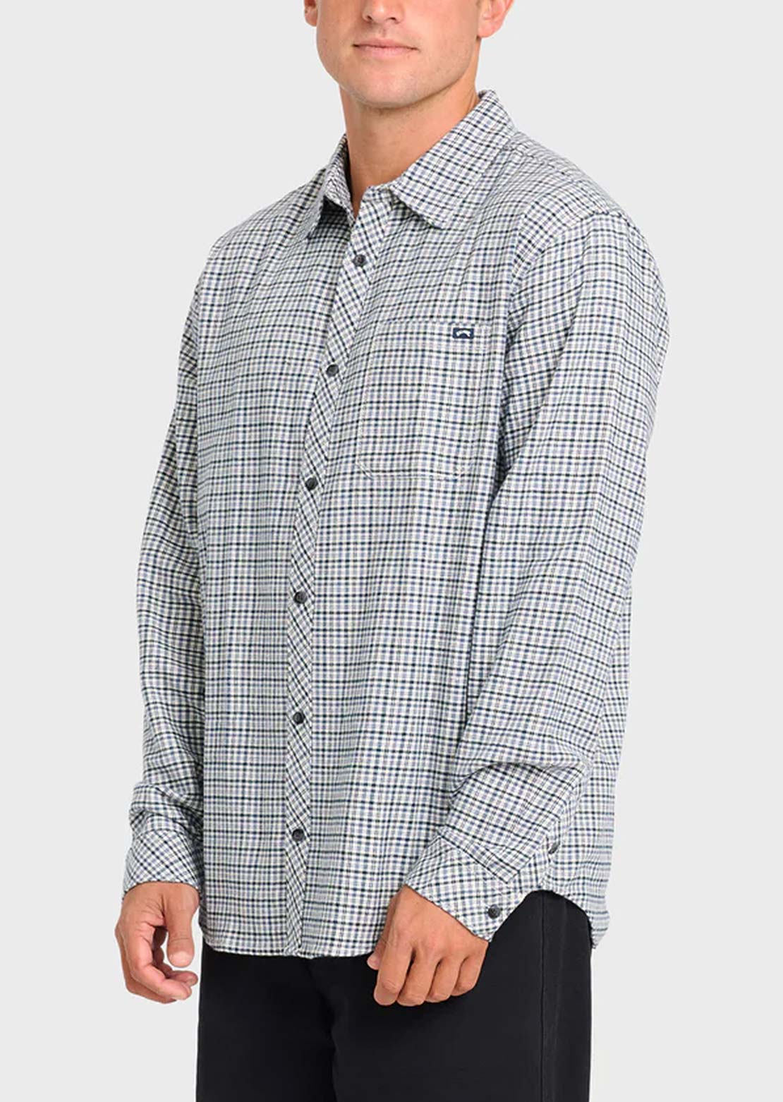 Billabong Men's Coastline Flannel Button Up Shirt Off White