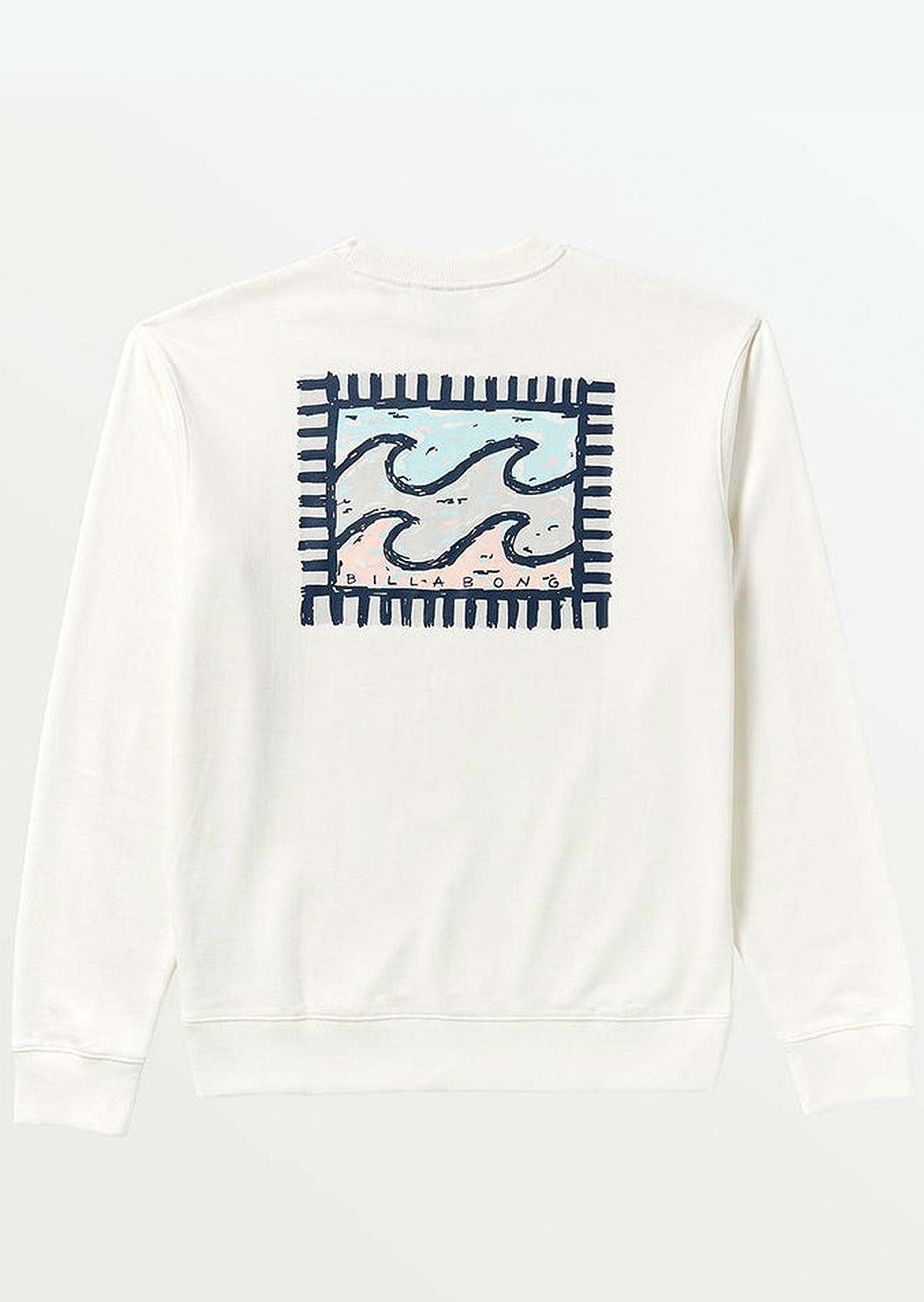 Billabong Men's Crayon Wave Crewneck Off White