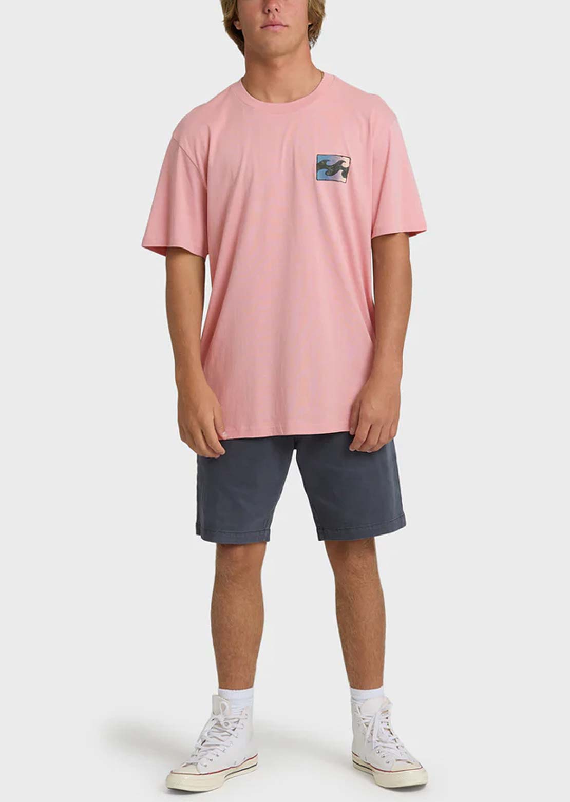 Billabong Men's Crayon Wave Premium T-Shirt Vintage Pink