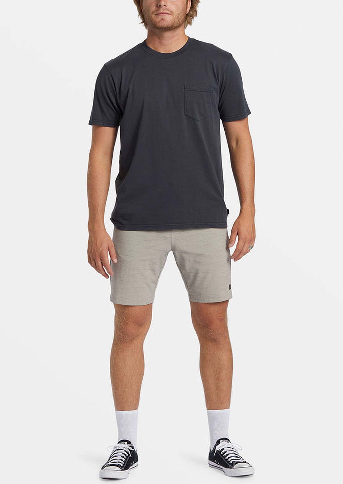 Billabong Men's Crossfire Slub Mid Shorts Stone