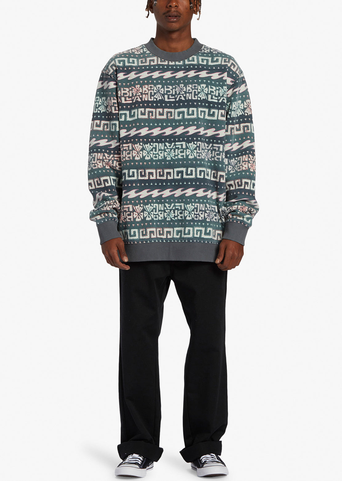 Billabong Men's Halfrack Fleece Crewneck Sweatshirt Black
