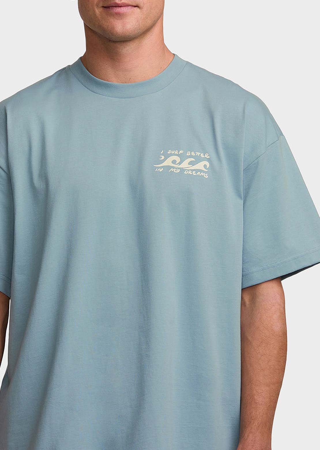 Billabong Men's I Surf Better In My Dreams T-Shirt Washed Blue