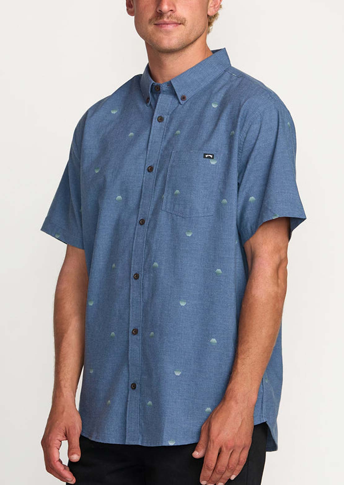 Billabong Men's Split Pill OG Button Up Shirt Deep Blue