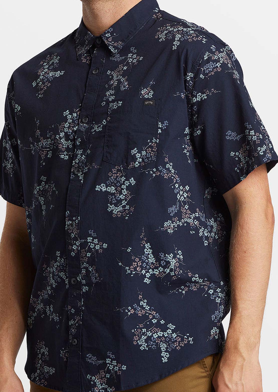 Billabong Men's Sundays Mini Button Up Shirt Dark Navy