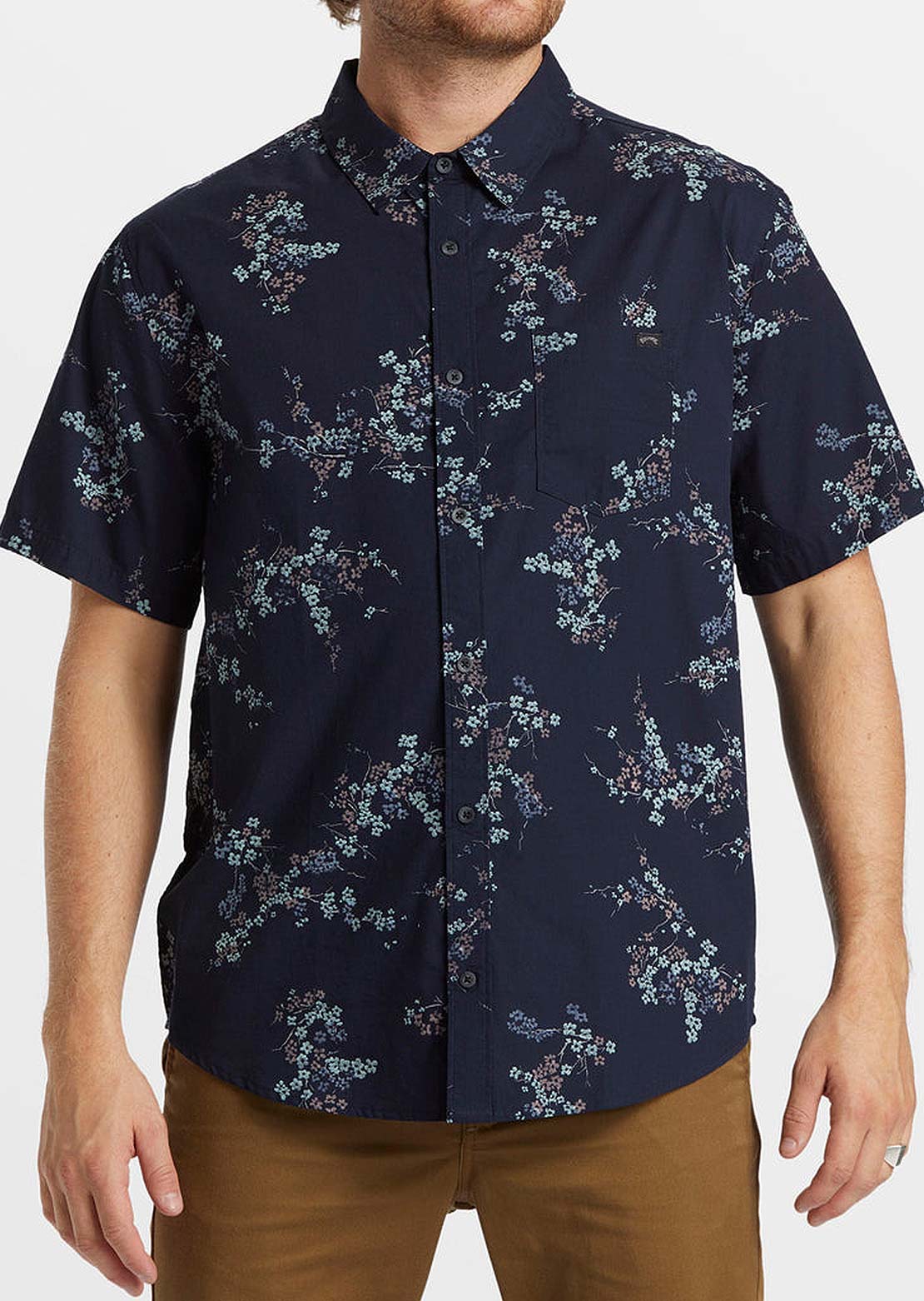 Billabong Men's Sundays Mini Button Up Shirt Dark Navy