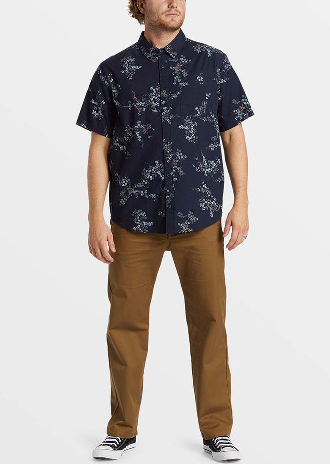 Billabong Men's Sundays Mini Button Up Shirt Dark Navy