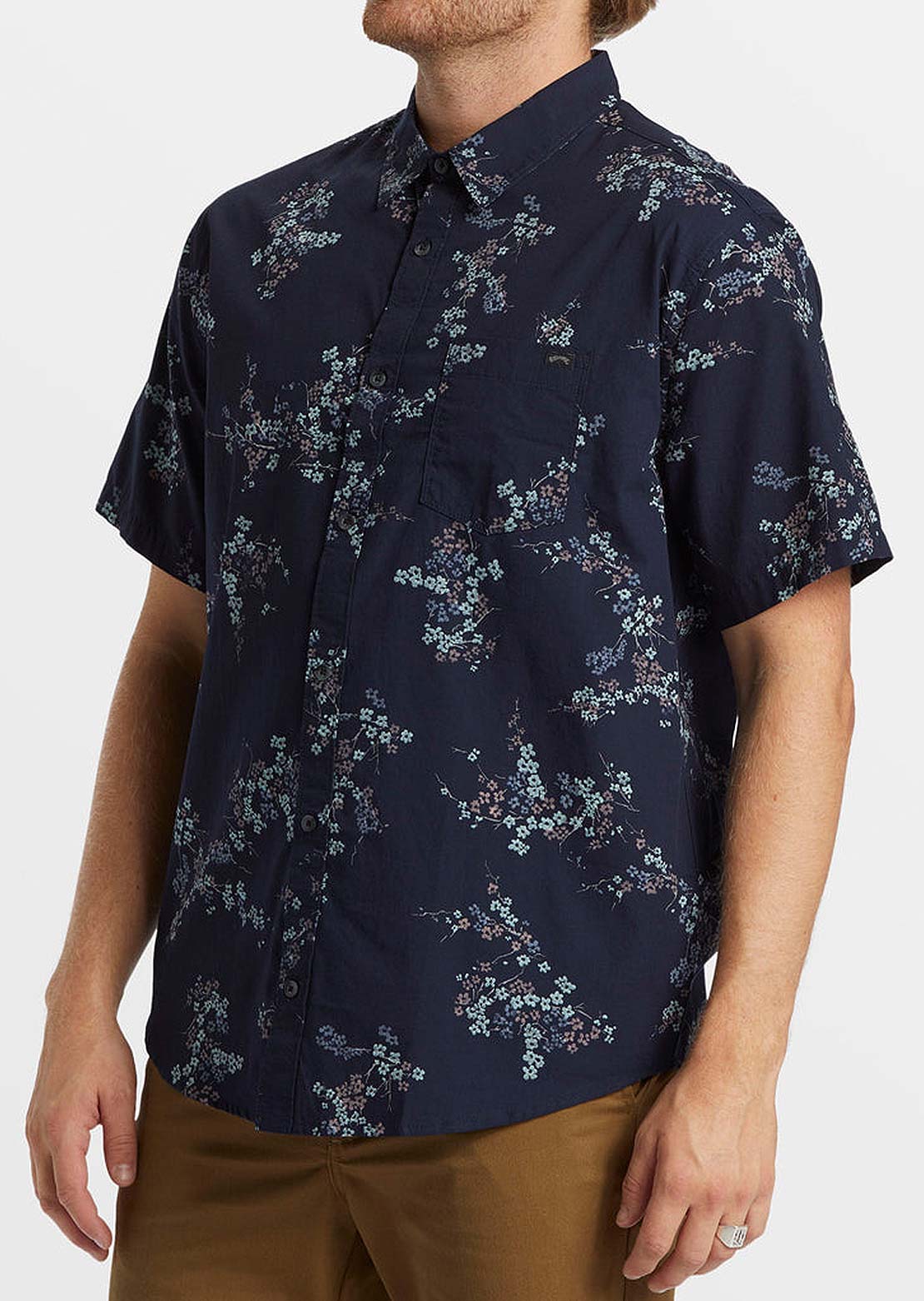 Billabong Men's Sundays Mini Button Up Shirt Dark Navy