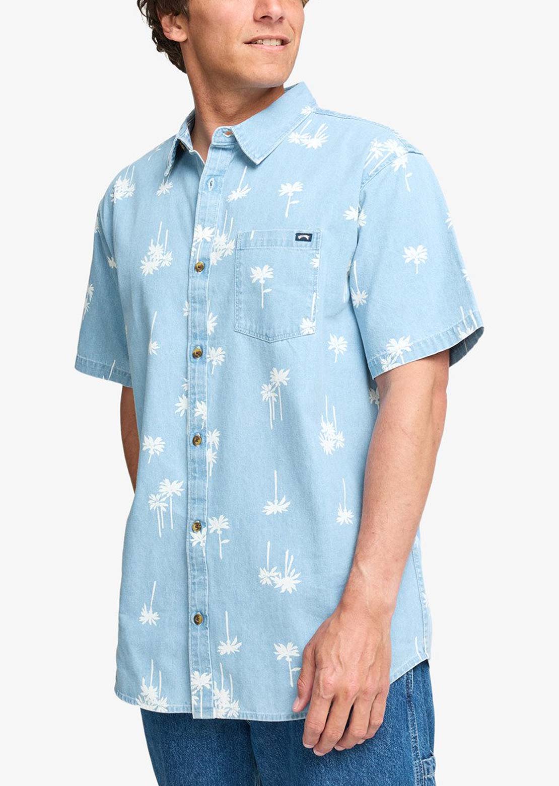 Billabong Men's Sundays Mini Button Up Shirt Corydalis Blue