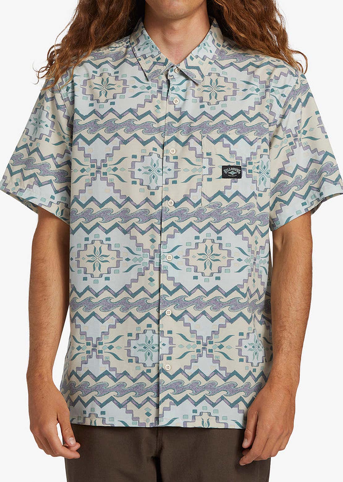 Billabong Men's Surftrek Button Up Shirts Seafoam