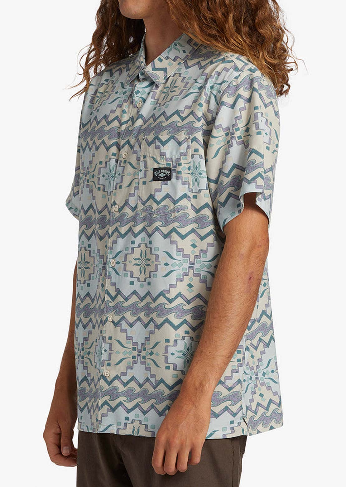 Billabong Men's Surftrek Button Up Shirts Seafoam