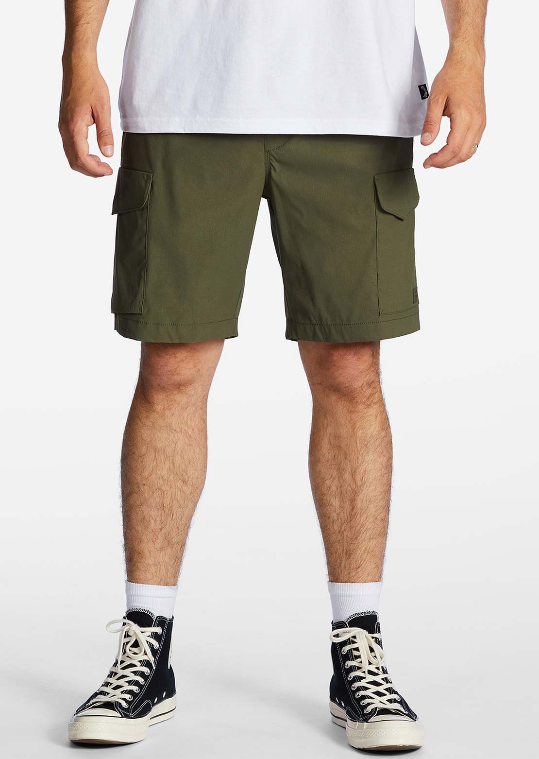 Billabong Men's Surftrek Elastic Cargo Shorts Military