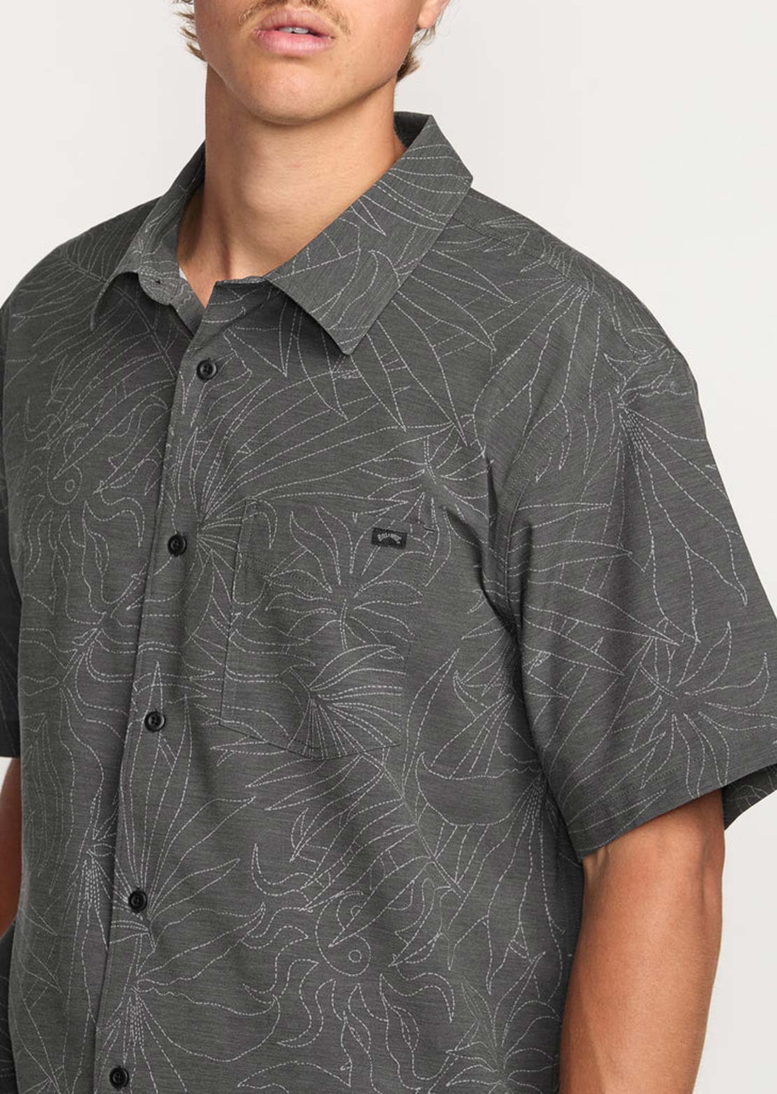 Billabong Men's Surftrek Transit Button Up Shirt Raven