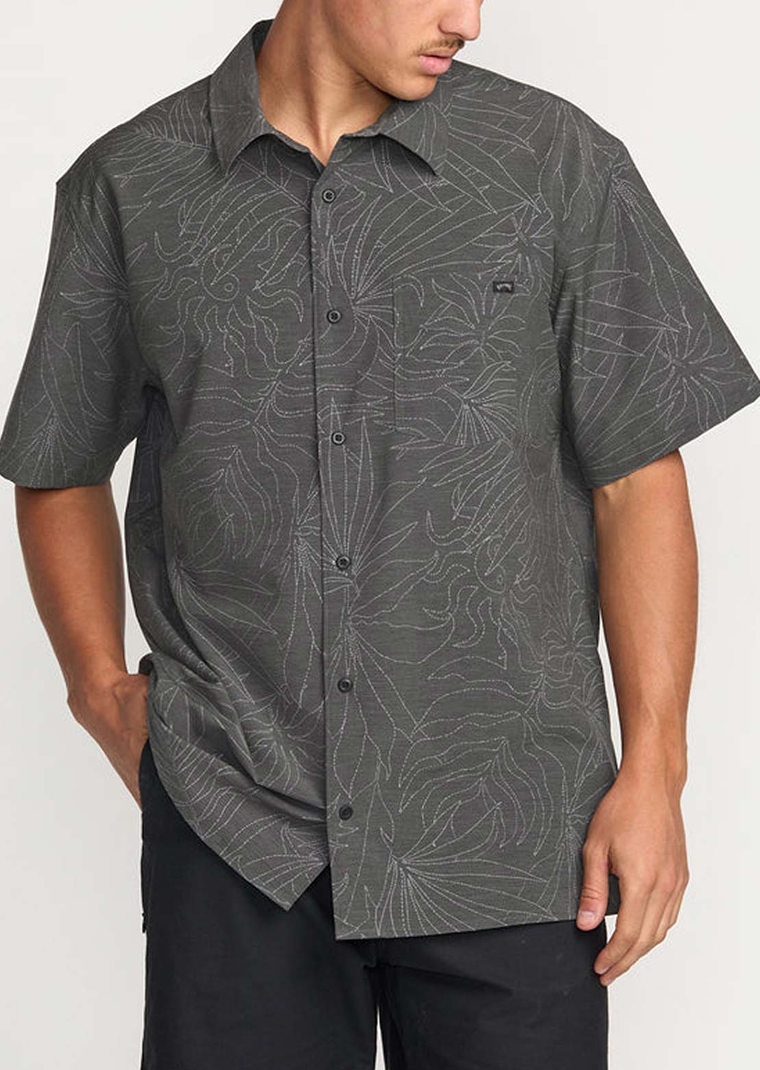 Billabong Men's Surftrek Transit Button Up Shirt Raven