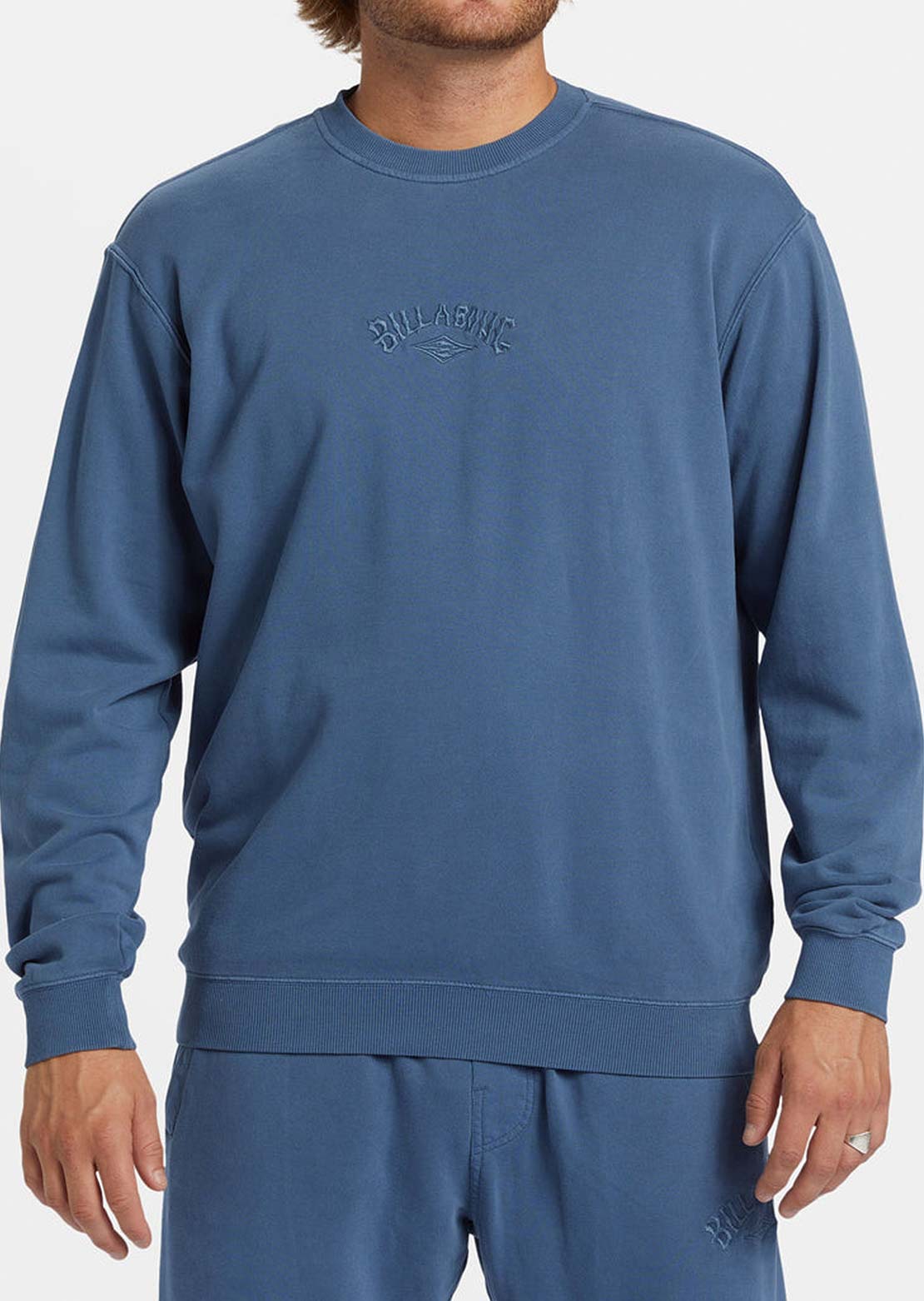 Billabong Men's Wave Washed Crew Fleece Slate Blue