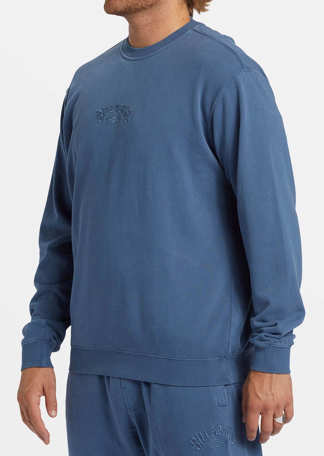 Billabong Men's Wave Washed Crew Fleece Slate Blue