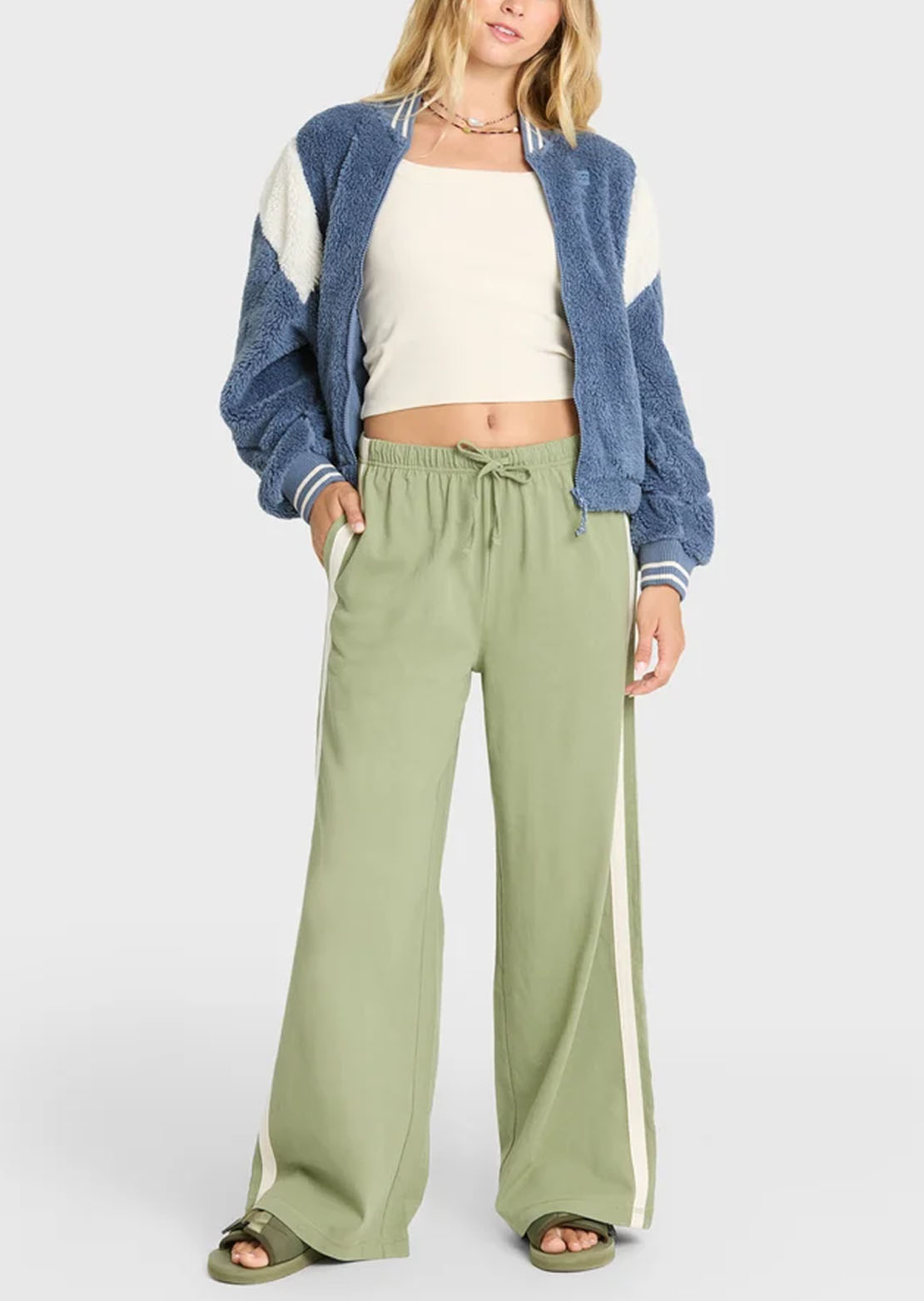 Billabong Women's Batter Zip Fleece Blue Smoke