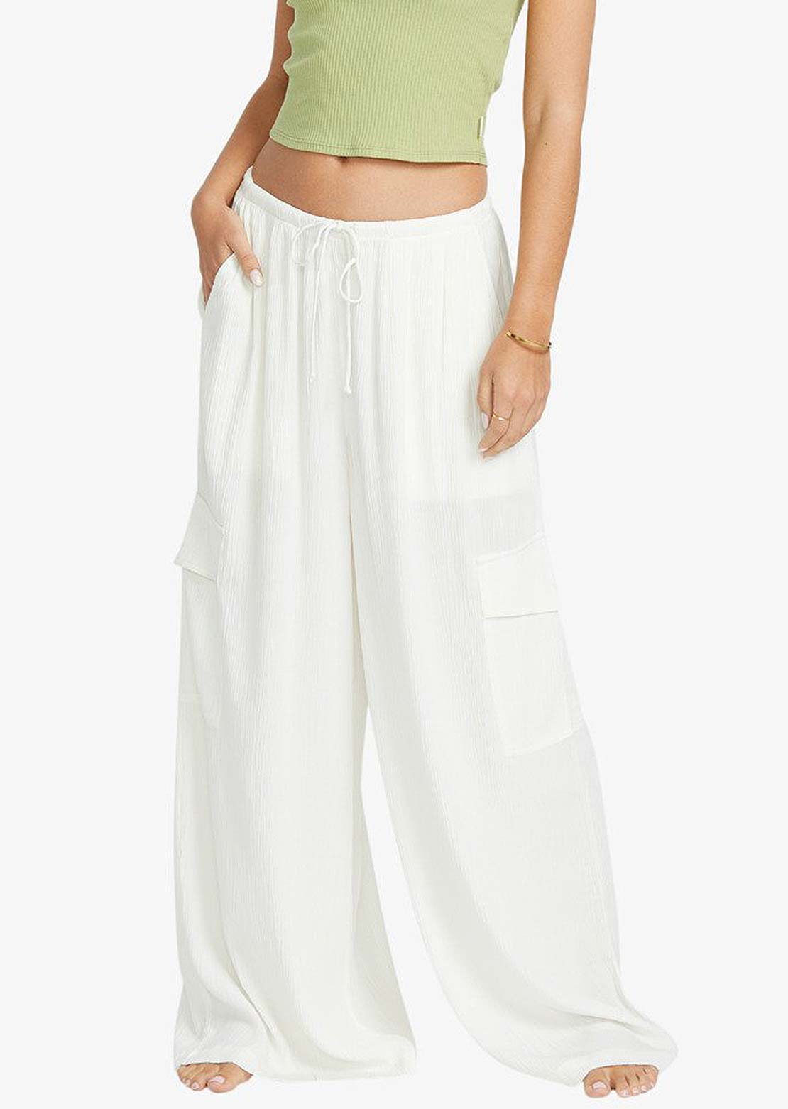 Billabong Women's Beach Babe Cargo Elastic Pants Stencil Wash