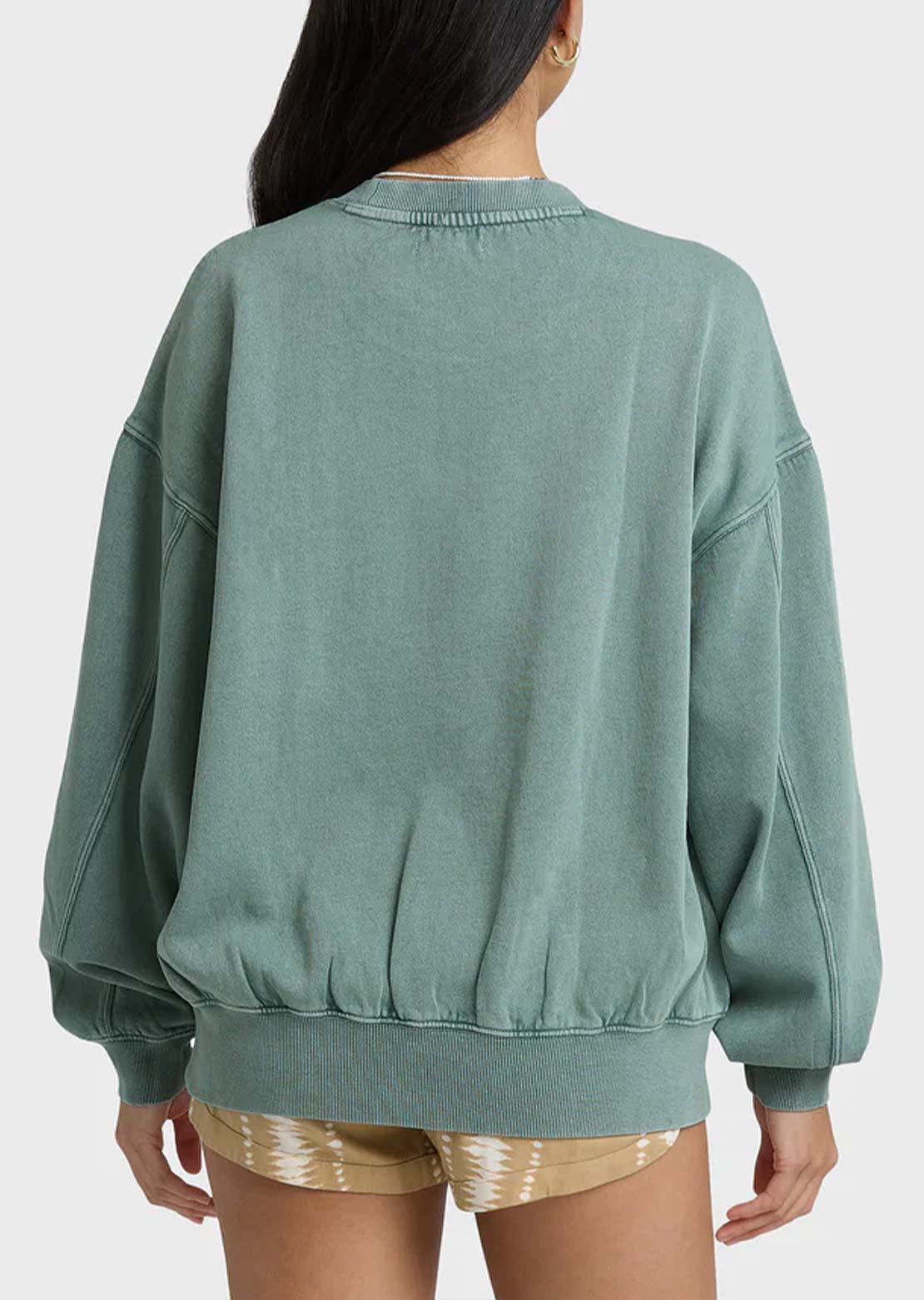 Billabong Women's Bleached Out Kendal Crew Fleece Blue Mist