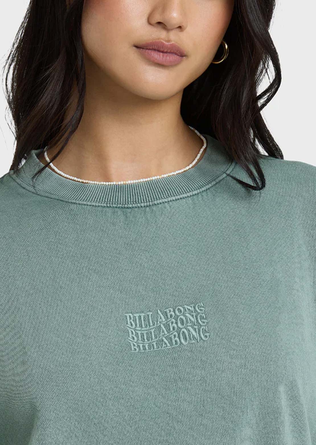 Billabong Women's Bleached Out Kendal Crew Fleece Blue Mist