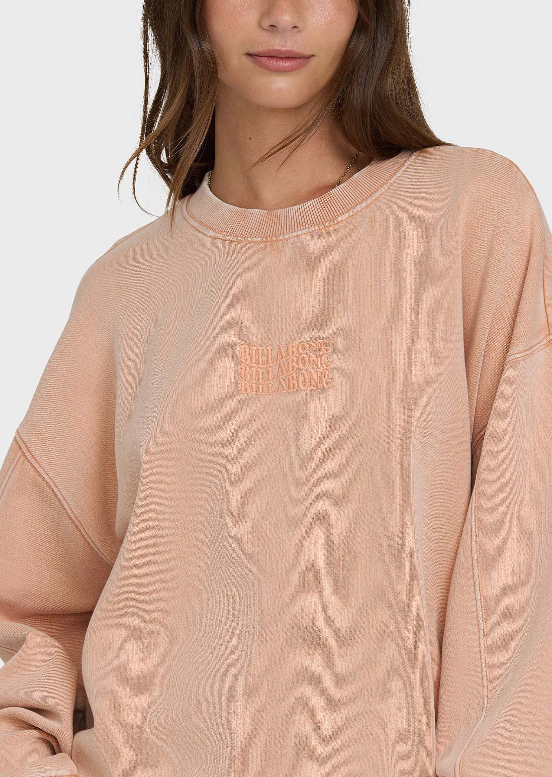 Billabong Women's Bleached Out Kendal Crew Fleece Caramel Cafe